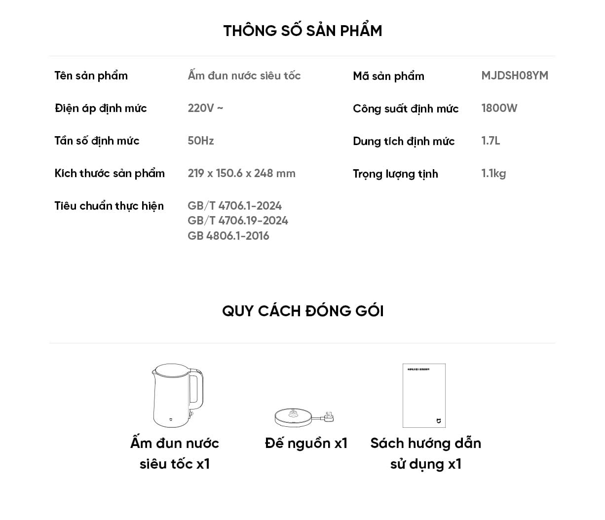 Ấm Đun Nước Siêu Tốc Xiaomi Mijia 3 MJDSH08YM