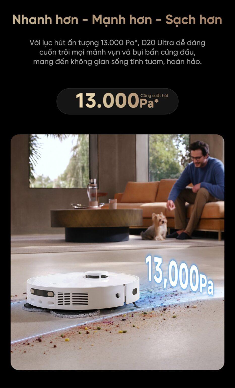 Robot hút bụi lau nhà Dreame D20 Ultra
