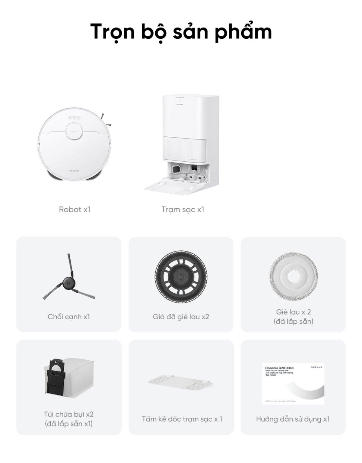 Robot hút bụi lau nhà Dreame D20 Ultra