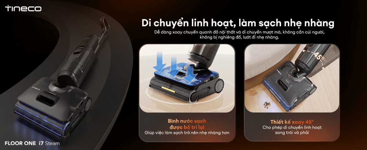 Máy hút bụi lau sàn khô ướt Tineco Floor One i7 Steam