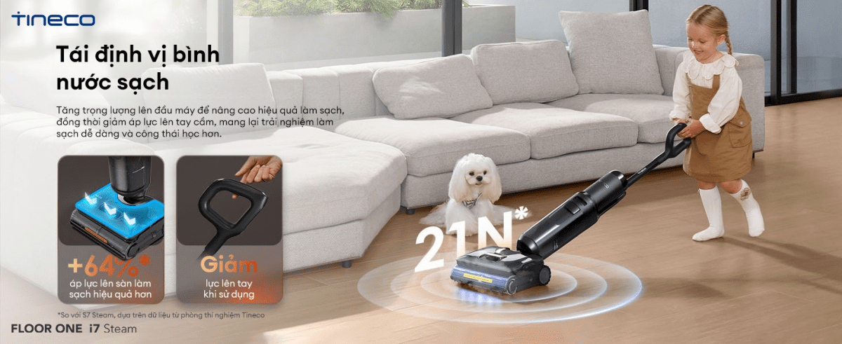 Máy hút bụi lau sàn khô ướt Tineco Floor One i7 Steam