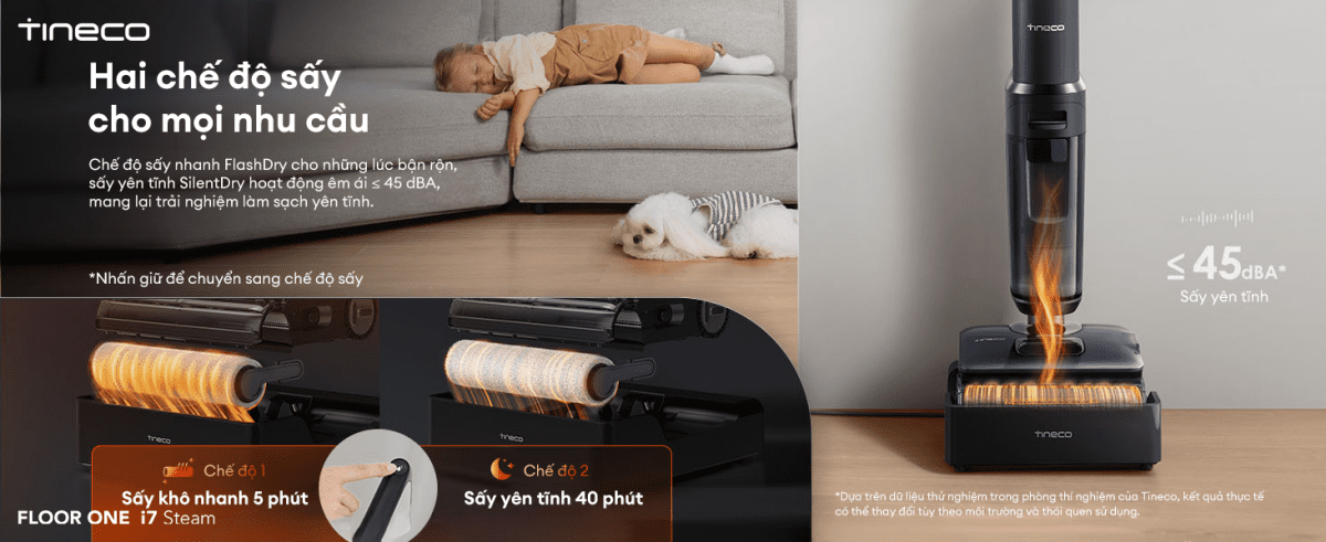 Máy hút bụi lau sàn khô ướt Tineco Floor One i7 Steam