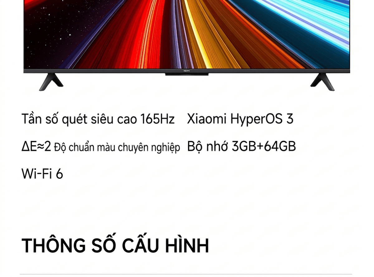 Tivi Xiaomi Redmi A Pro 50 Inch 2026 Ram 3/64GB 165Hz MEMC Wifi 6