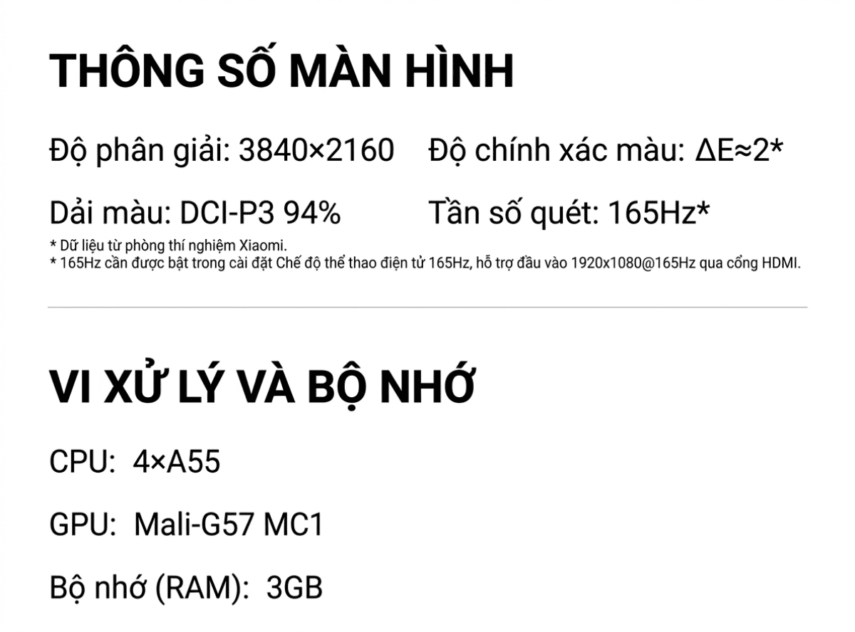 Tivi Xiaomi Redmi A Pro 50 Inch 2026 Ram 3/64GB 165Hz MEMC Wifi 6