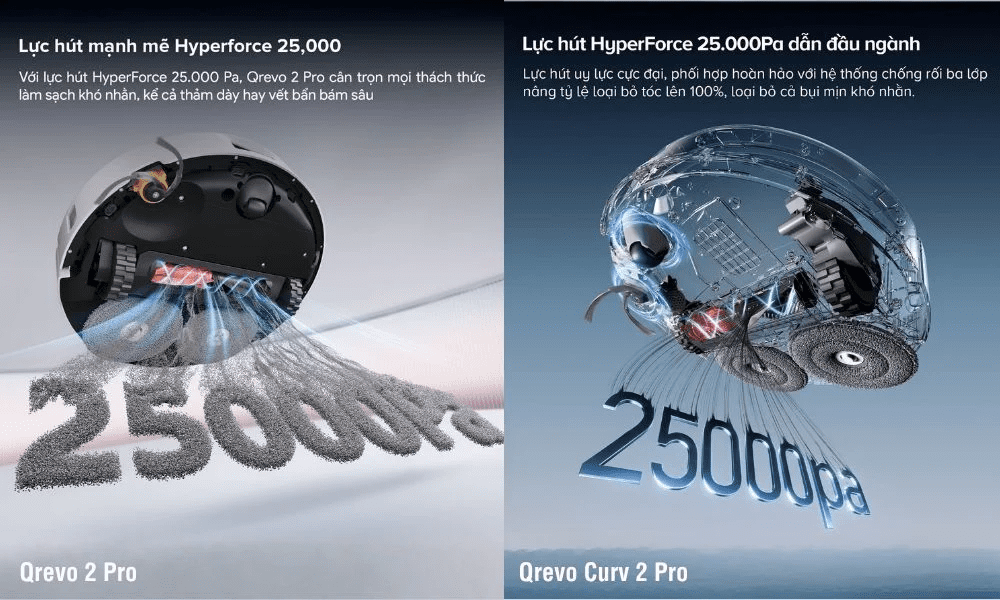 So sánh Qrevo 2 Pro và Qrevo Curv 2 Pro: Khác biệt lớn nhất nằm ở đâu?