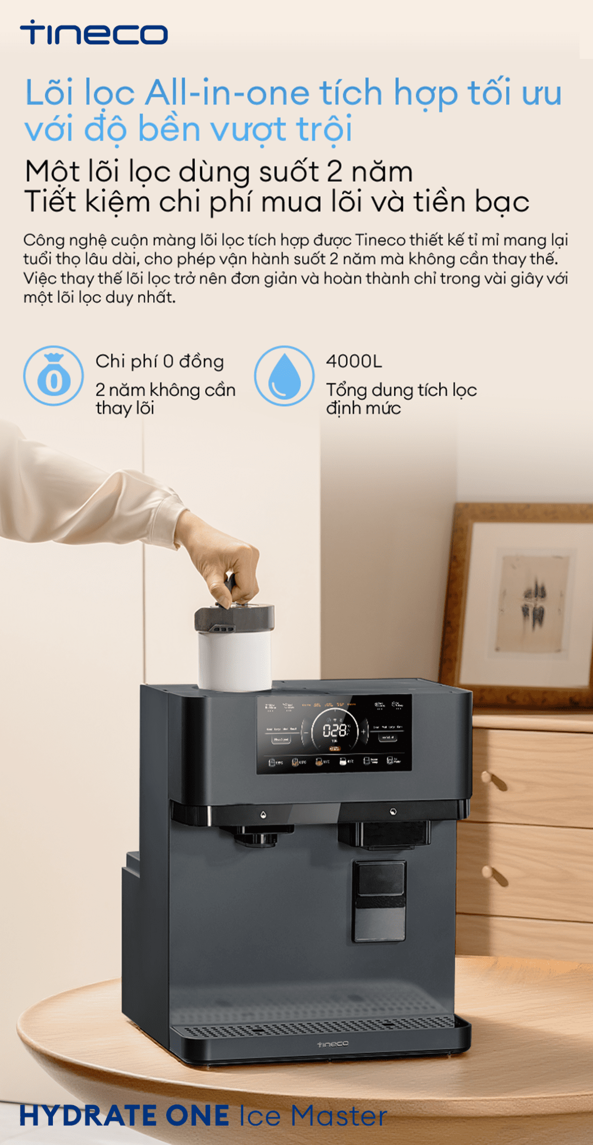 Máy lọc nước Tineco HYDRATE ONE Ice Master