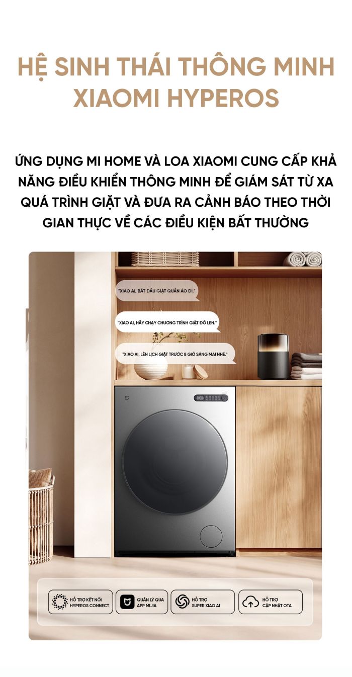 Máy Giặt Sấy 2 Trong 1 Xiaomi Mijia 13kg (Sấy 9kg) - Điều Khiển Thông Minh App Mijia