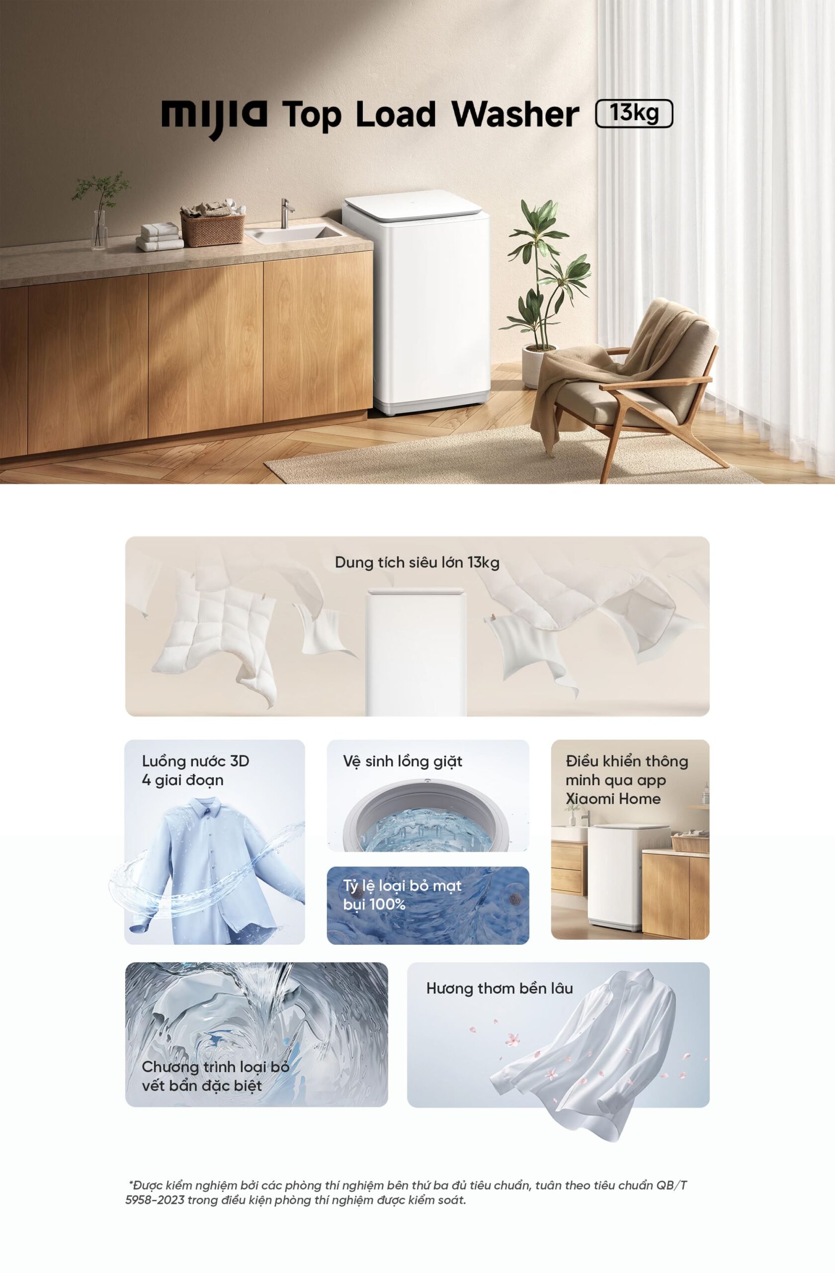 Máy Giặt Lồng Đứng Xiaomi Mijia Top Load Washer 13kg