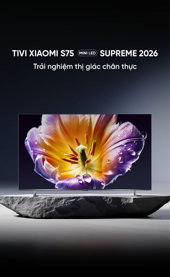 Tivi Xiaomi S 75 miniled 2026 4K độ sáng 2200nits