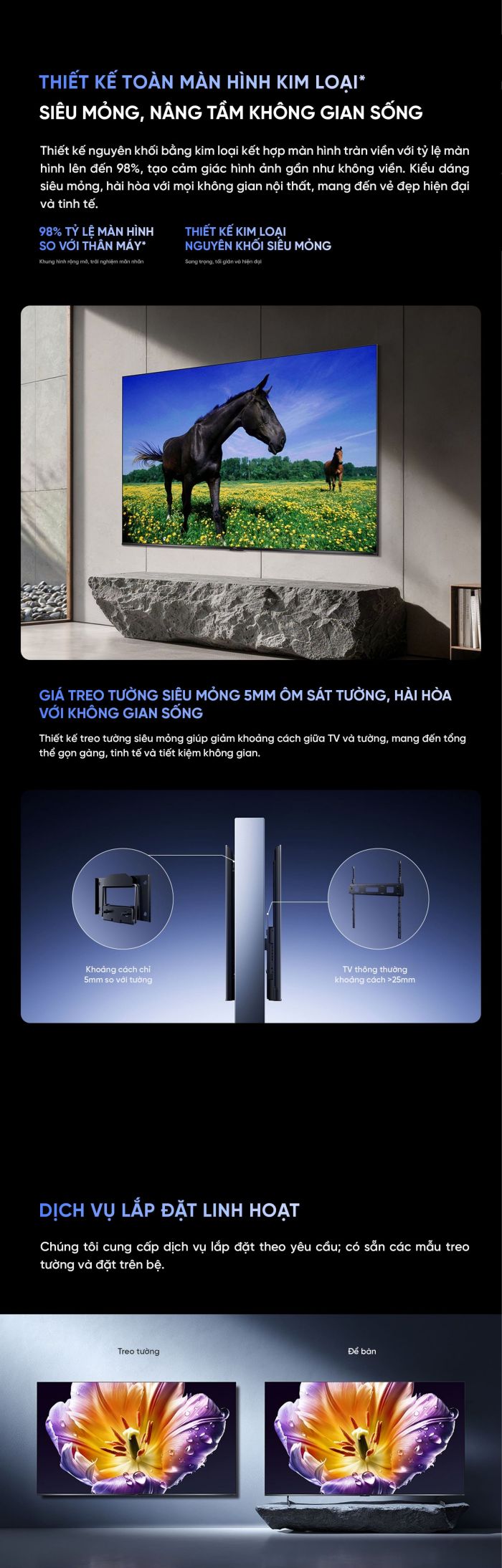 Tivi Xiaomi S 65 Miniled 2026 288Hz 4K độ sáng 2200nits