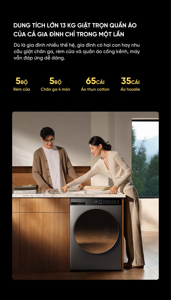 Máy Giặt Sấy Xiaomi Mijia Pro XHQG130MJ105 2026 Giặt 13kg Sấy 9kg