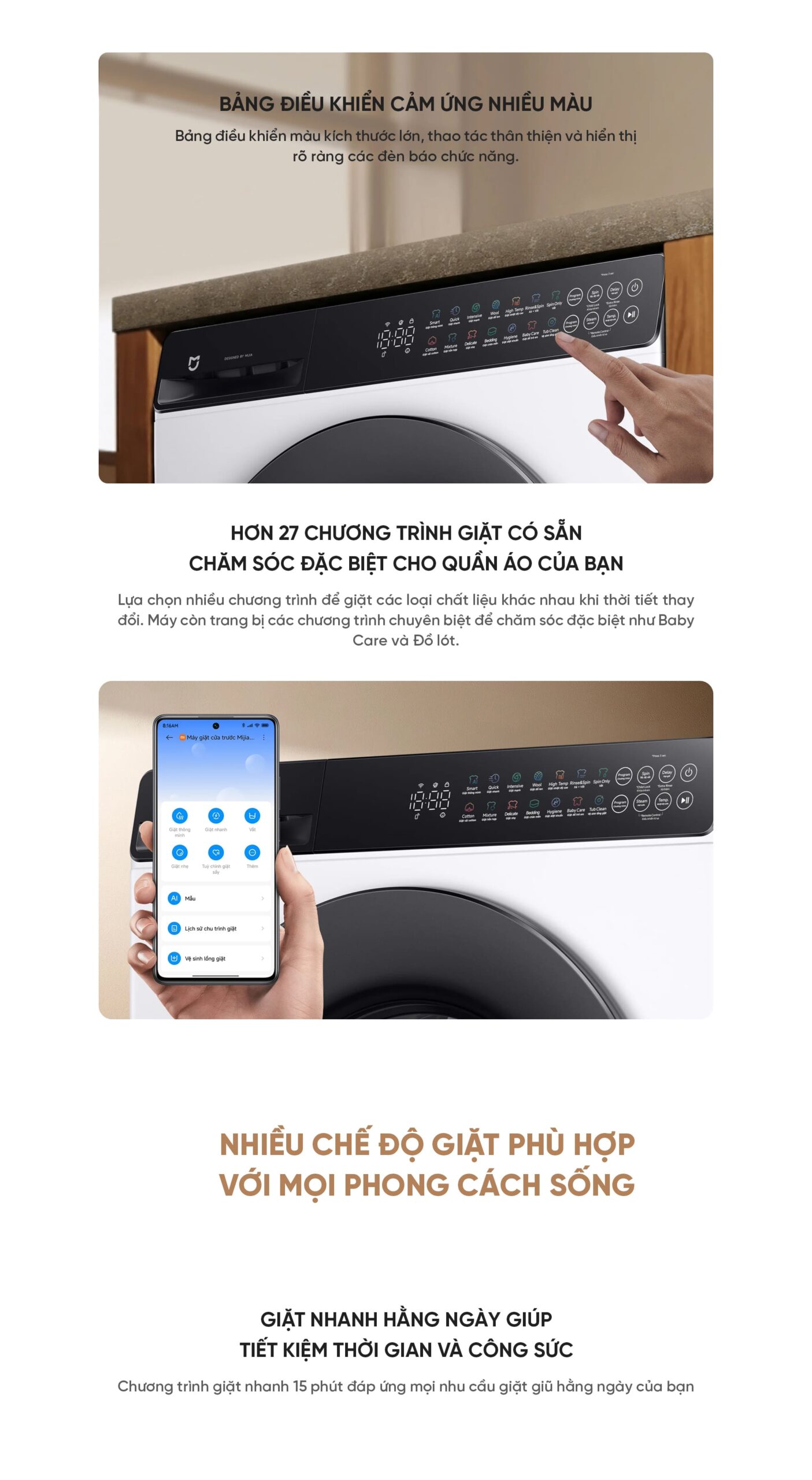 Máy Giặt Xiaomi Mijia Front Load Washer 9kg chỉ giặt