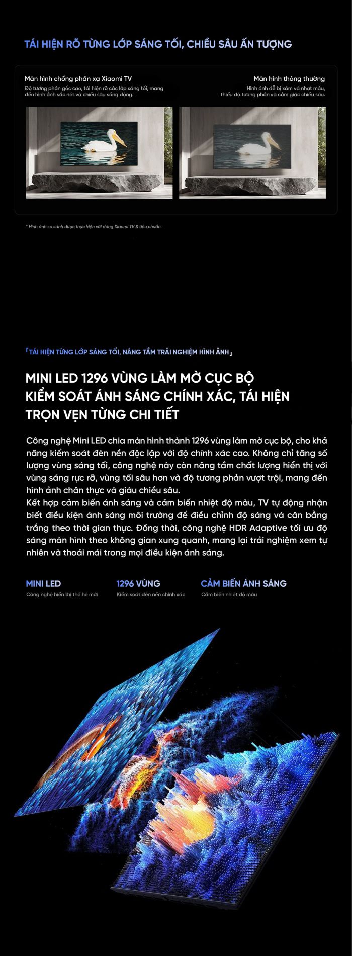Tivi Xiaomi S 85 miniled 2026 4K độ sáng 2200nits