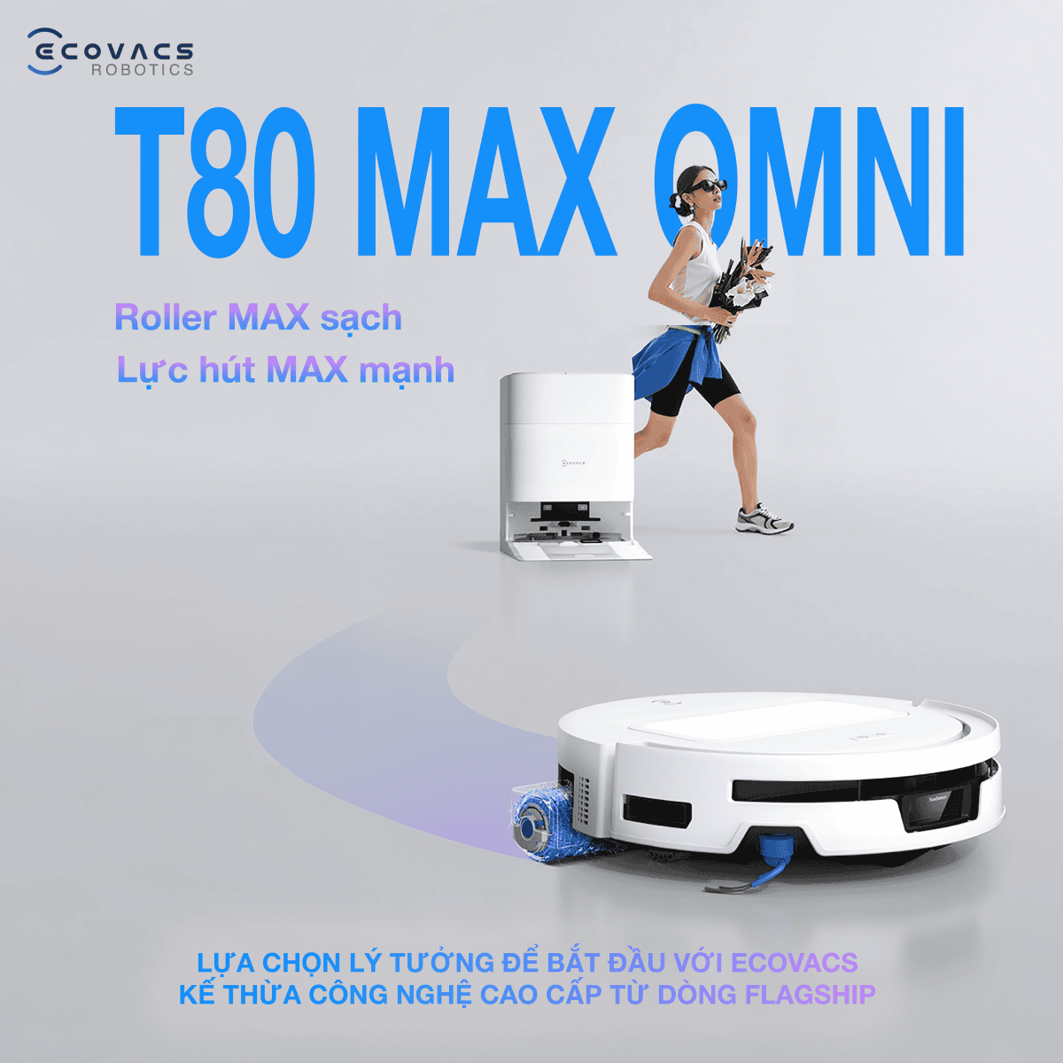 Robot hút bụi lau nhà Ecovacs Deebot T80 Max Omni