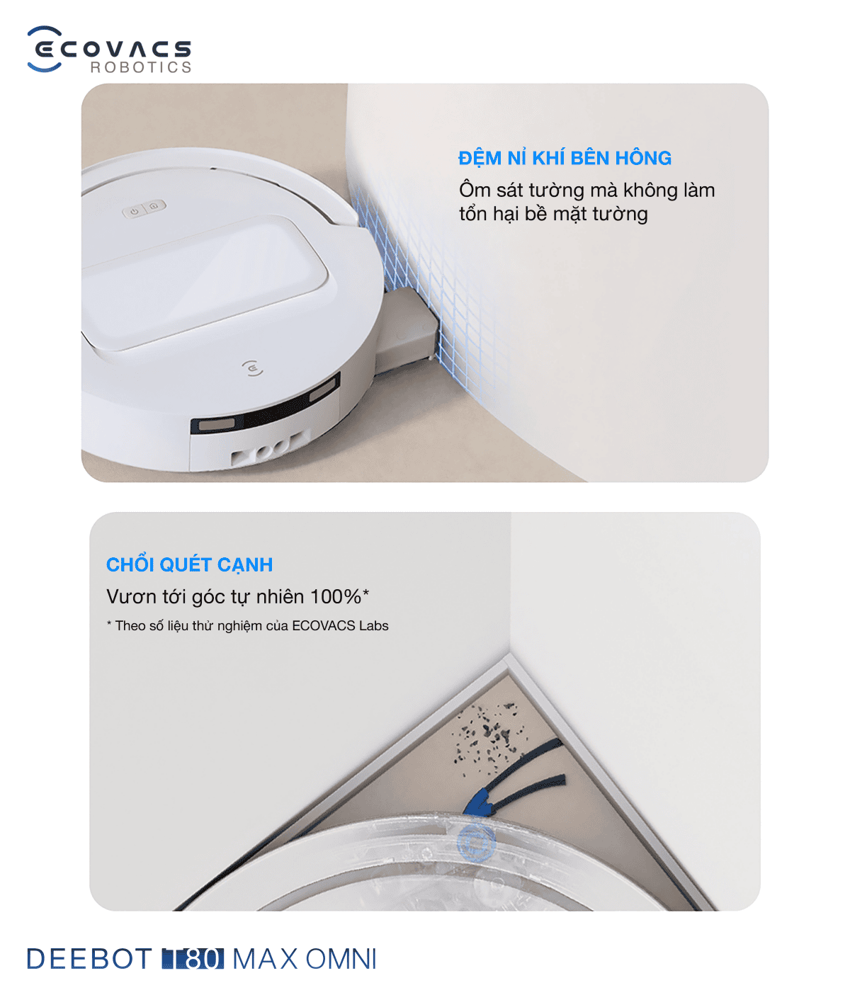 Robot hút bụi lau nhà Ecovacs Deebot T80 Max Omni