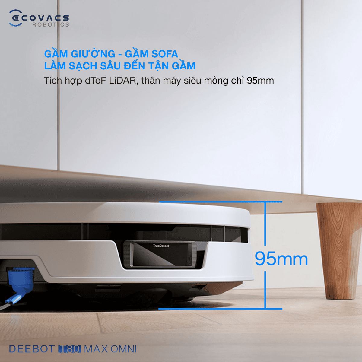 Robot hút bụi lau nhà Ecovacs Deebot T80 Max Omni