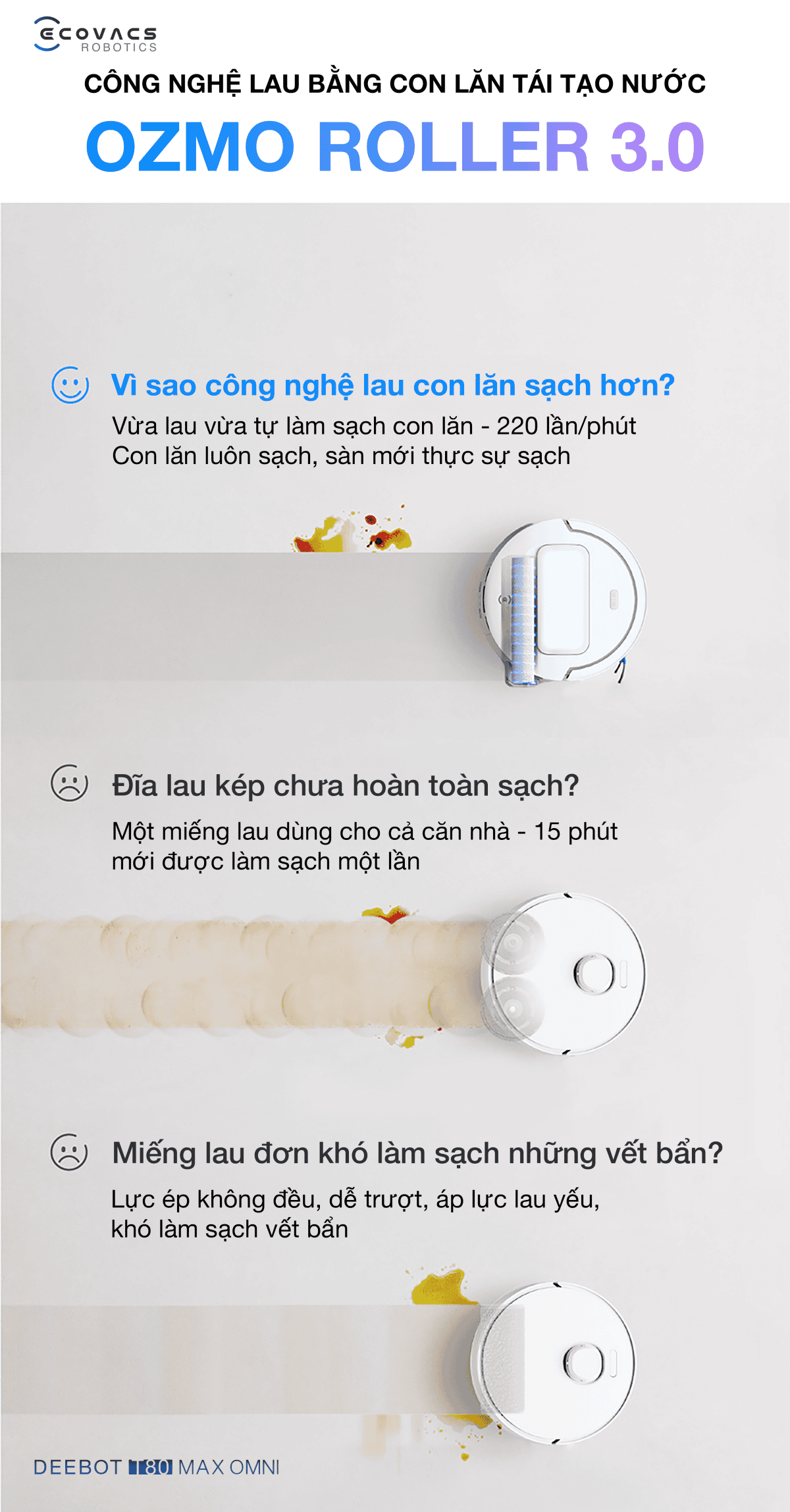 Robot hút bụi lau nhà Ecovacs Deebot T80 Max Omni